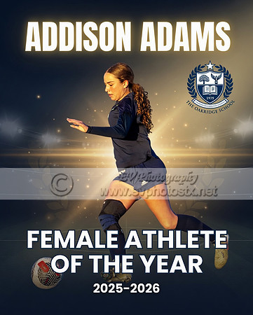 ADDISON ADAMS - FEMALE ATHLETE OF THE YEAR 2025-26